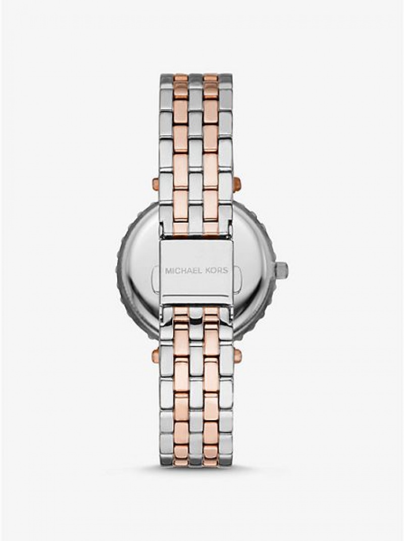 Relojes Michael Kors Darci Pave Mujer Plateadas Doradas | 27031YMNQ