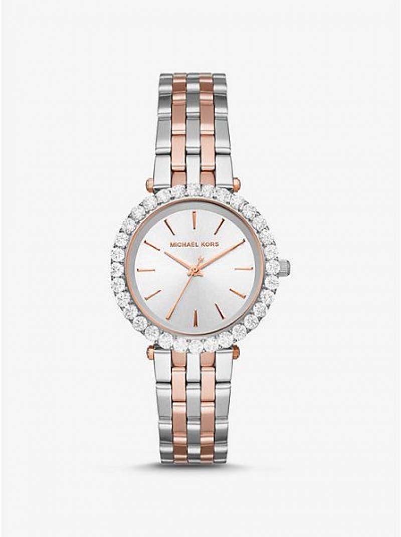 Relojes Michael Kors Darci Pave Mujer Plateadas Doradas | 27031YMNQ