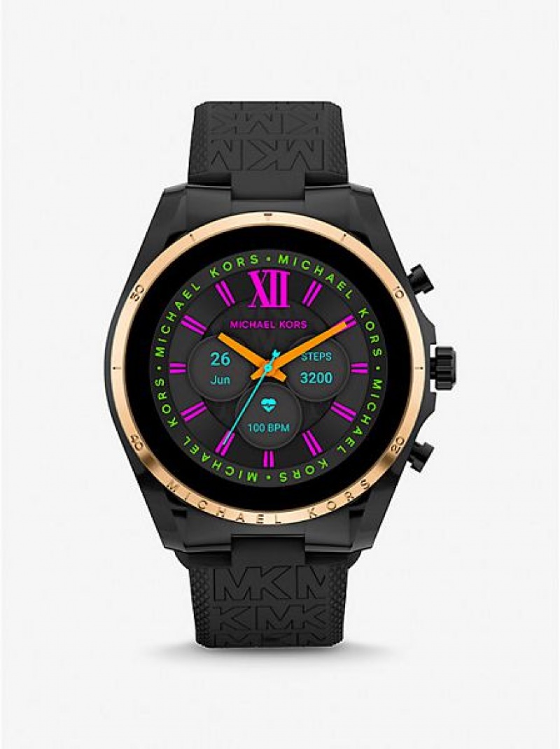 Relojes Michael Kors Gen 6 Bradshaw And Logo Silicona Smart Mujer Negras Doradas | 64130SAKW