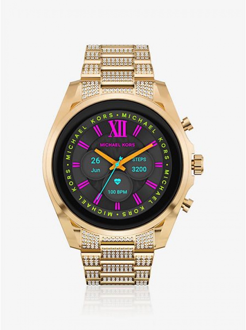 Relojes Michael Kors Gen 6 Bradshaw Pave Smart Mujer Doradas | 27619QHCB