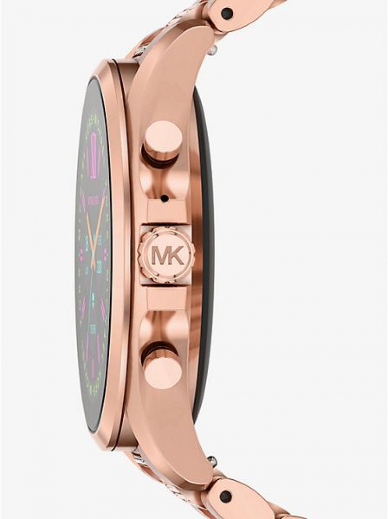 Relojes Michael Kors Gen 6 Bradshaw Pave Smart Mujer Rosas Doradas | 48071UVWX