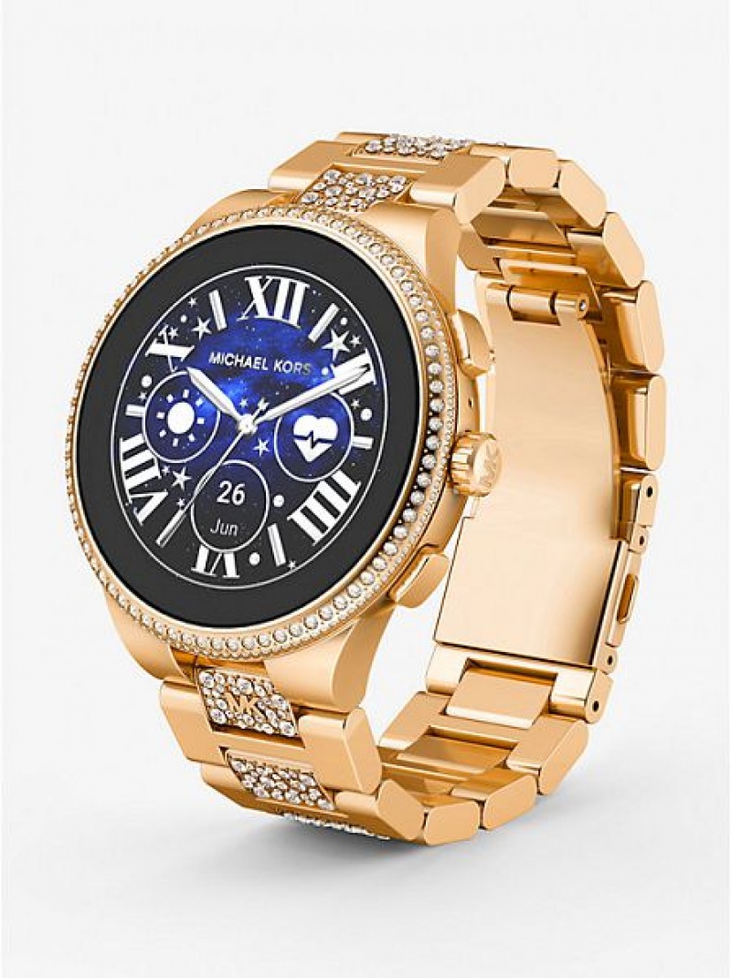 Relojes Michael Kors Gen 6 Camille Pave Smart Hombre Doradas | 14056SIYW