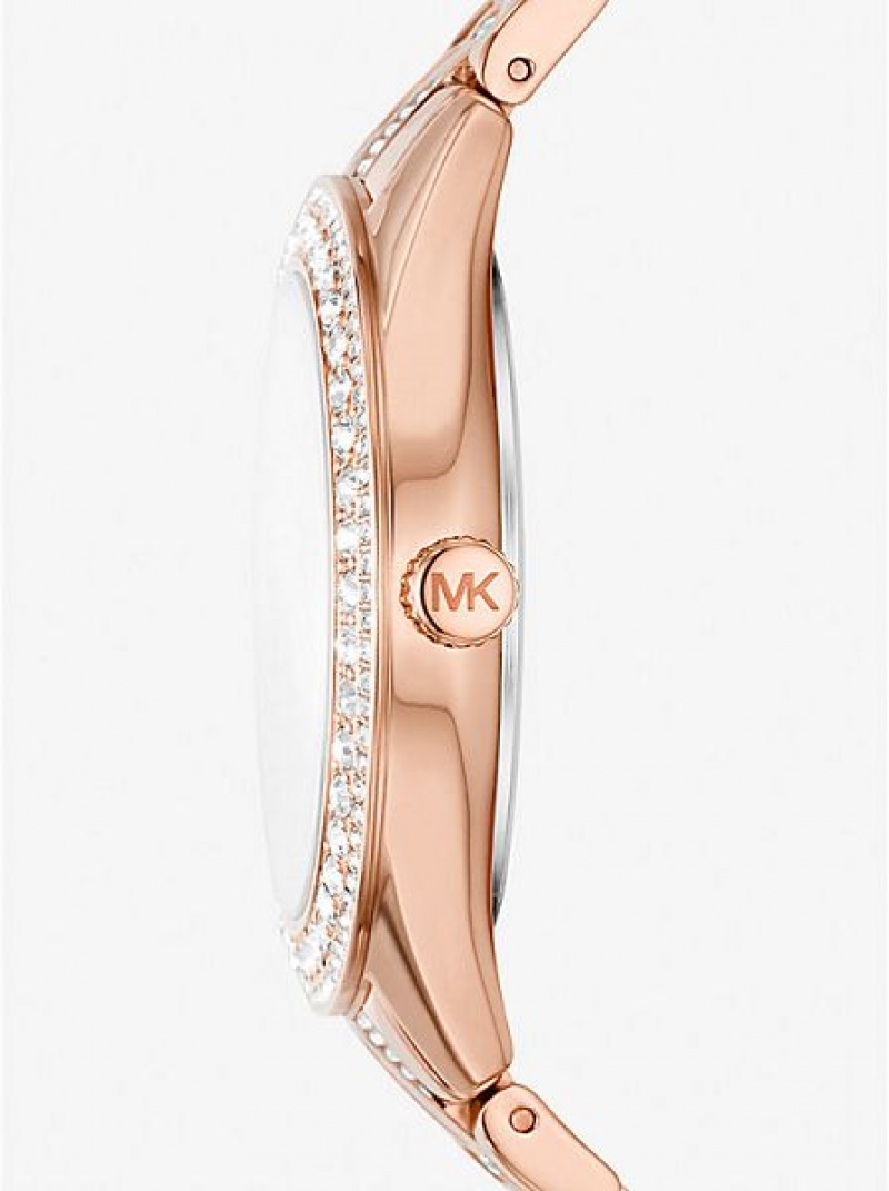 Relojes Michael Kors Harlowe Pave Mujer Rosas Doradas | 68103CJWL