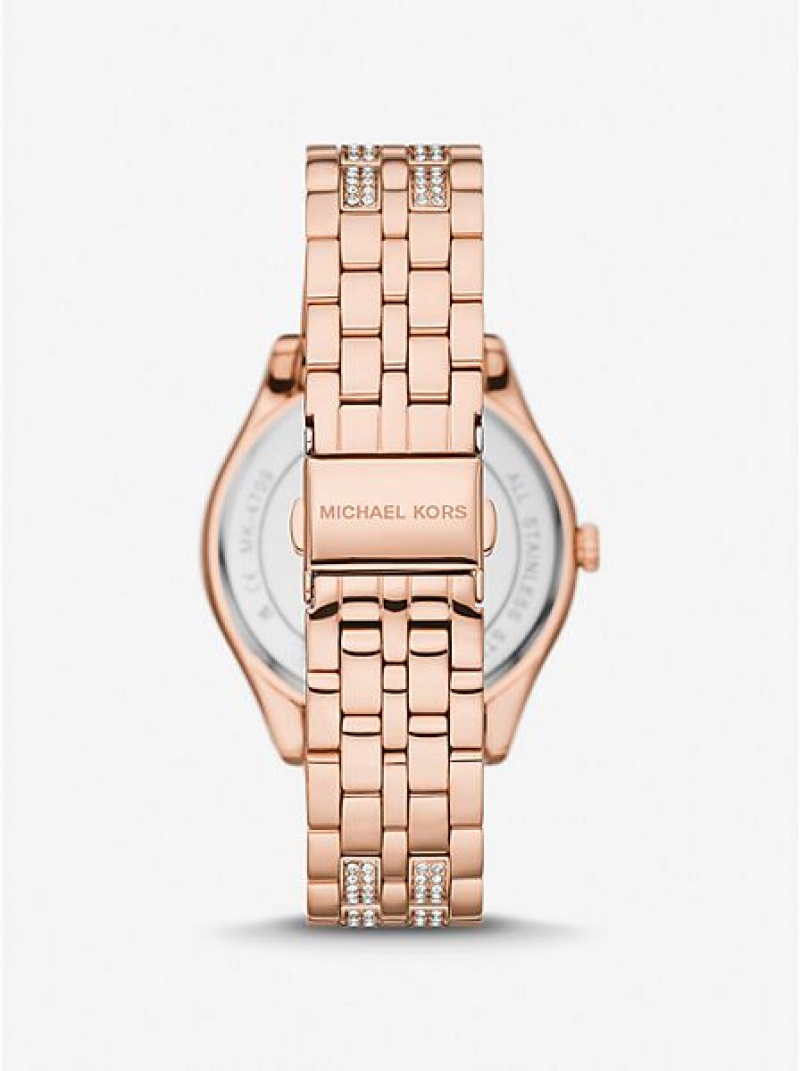 Relojes Michael Kors Harlowe Pave Mujer Rosas Doradas | 68103CJWL