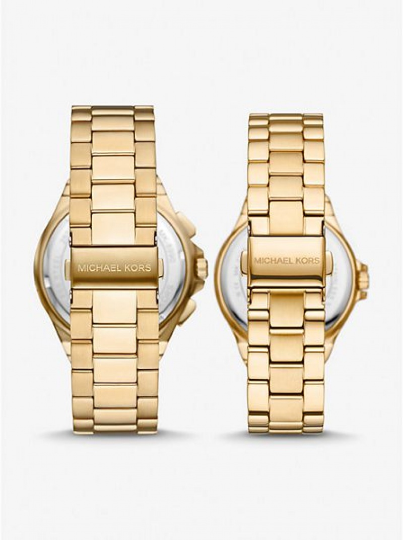 Relojes Michael Kors Lennox His And Hers Pave Mujer Doradas | 80431QVEN