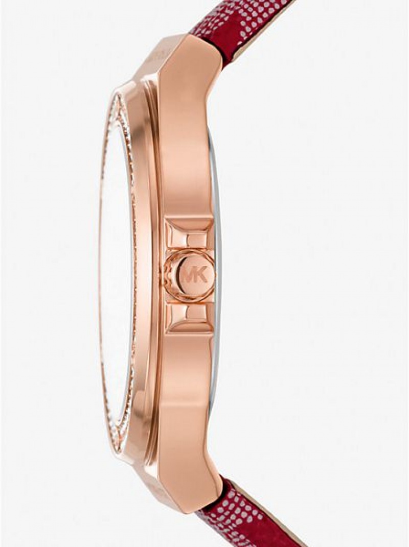 Relojes Michael Kors Lennox Pave And Logo Mujer Rosas Doradas | 85470CKMP