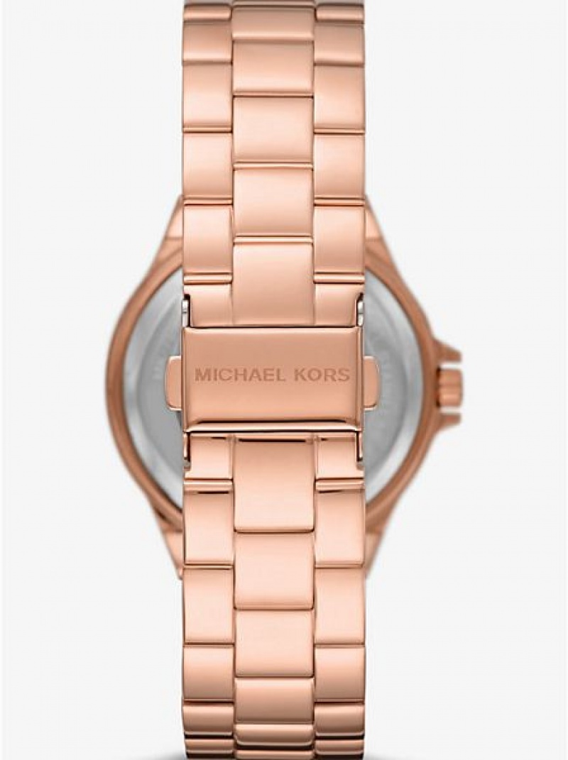 Relojes Michael Kors Lennox Pave Logo Mujer Rosas Doradas | 58621MCUI