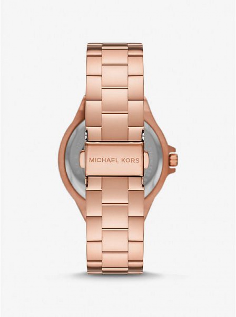 Relojes Michael Kors Lennox Pave Logo Mujer Rosas Doradas | 16972WOUB