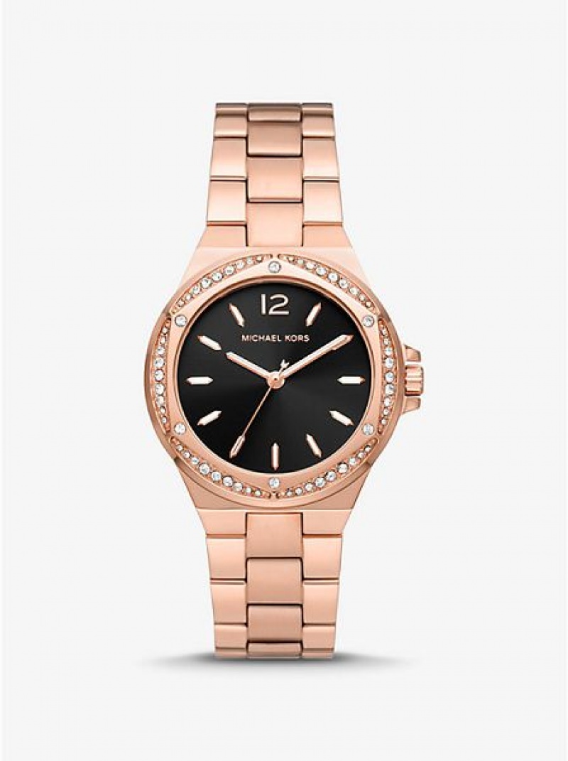 Relojes Michael Kors Lennox Pave Mujer Rosas Doradas | 71920KPOD