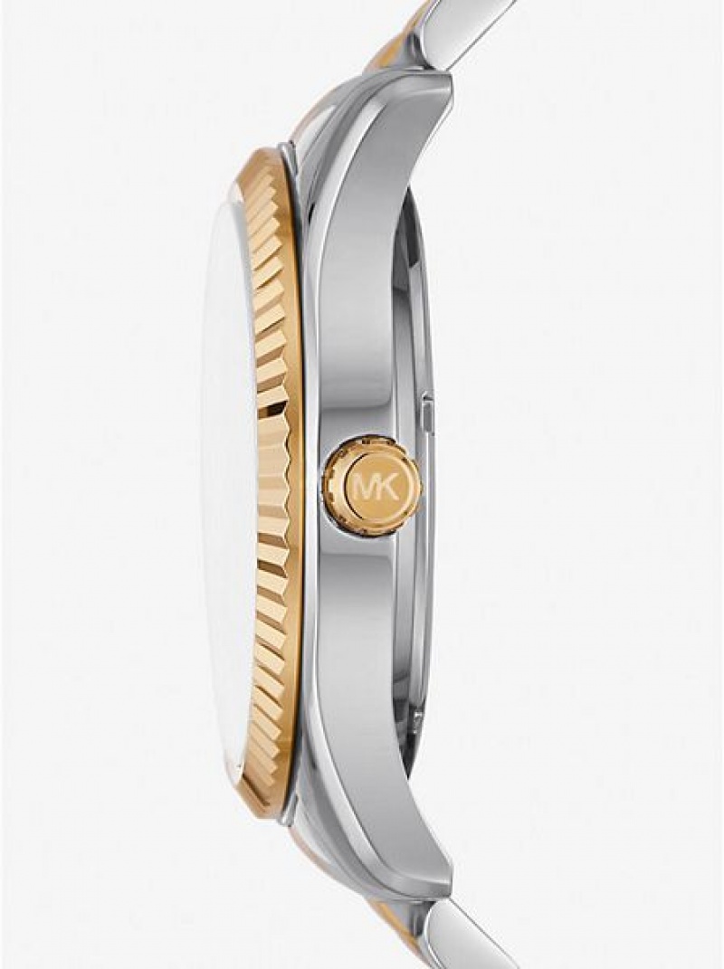 Relojes Michael Kors Lexington Oversized Mujer Plateadas Doradas | 70329QINP