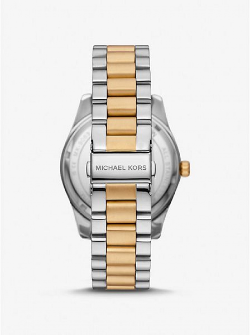 Relojes Michael Kors Lexington Oversized Mujer Plateadas Doradas | 70329QINP