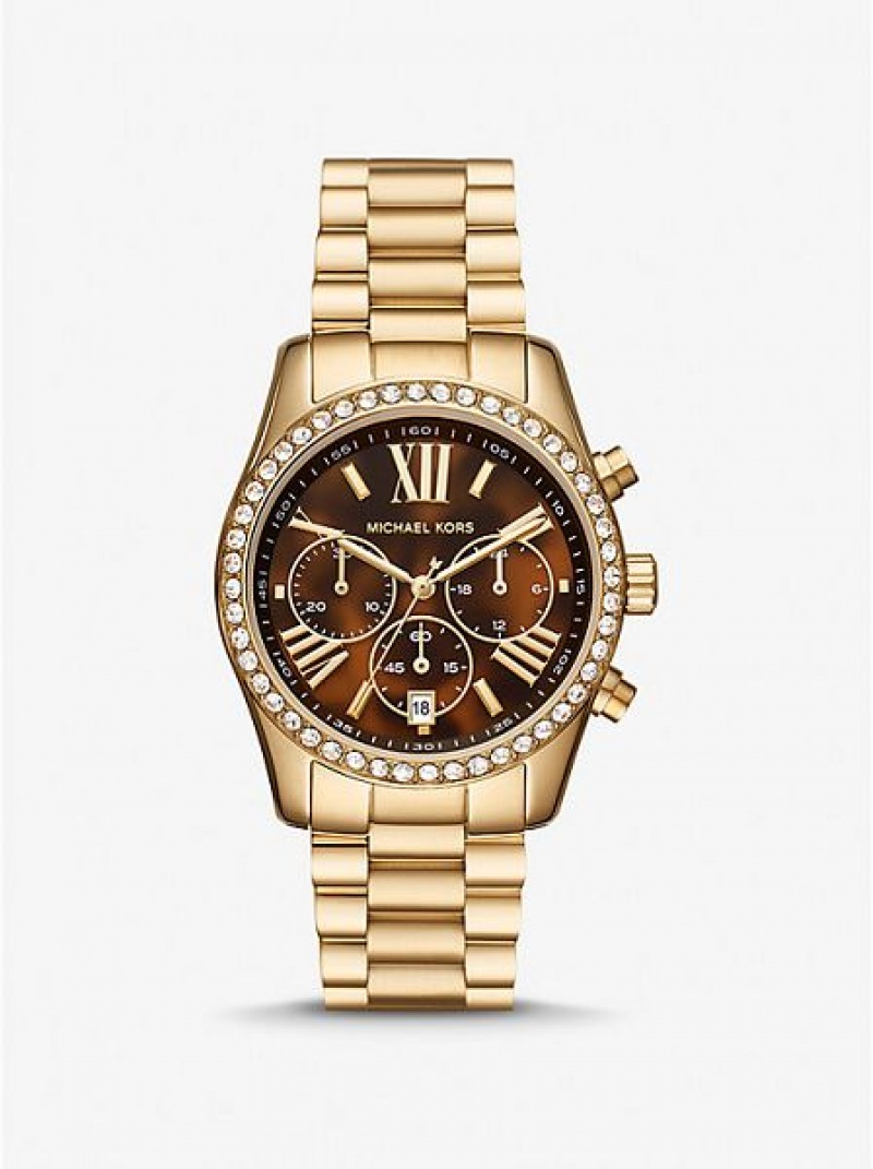 Relojes Michael Kors Lexington Pave Mujer Doradas | 02685XDLZ