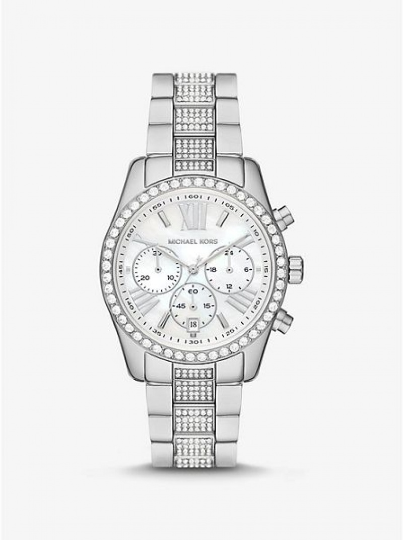 Relojes Michael Kors Lexington Pave Mujer Plateadas | 35941BPXV