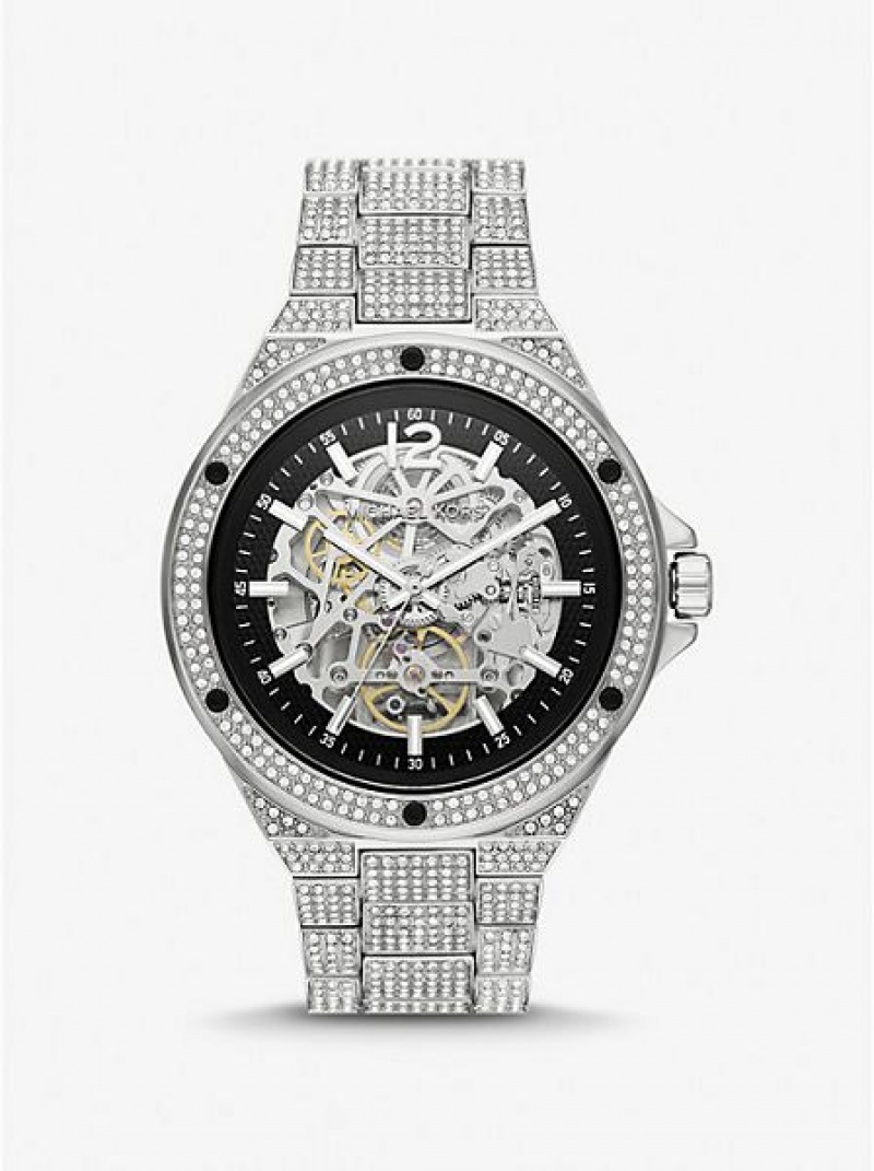 Relojes Michael Kors Limited-edition Oversized Lennox Pave Hombre Plateadas | 60735SUAE