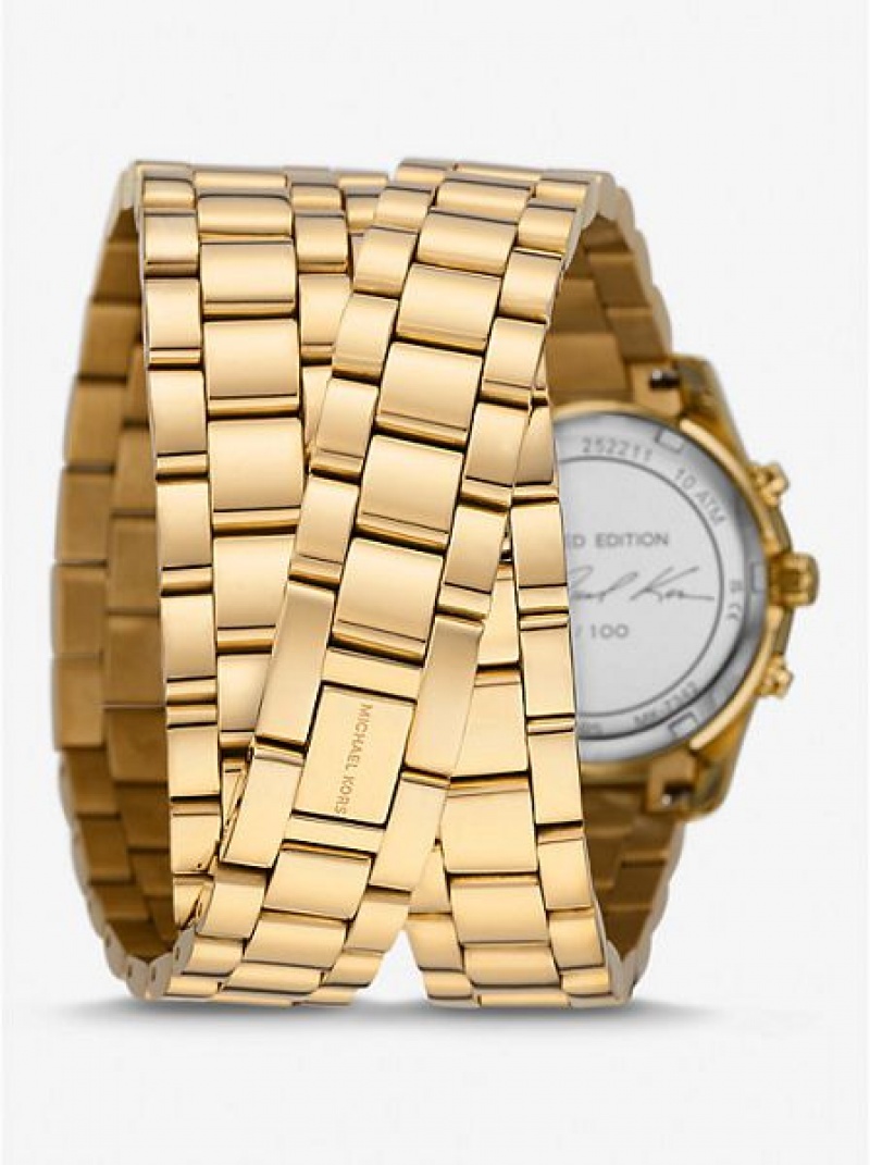 Relojes Michael Kors Limited-edition Runway 18k Stainless Steel Wrap Mujer Doradas | 01486EMCF