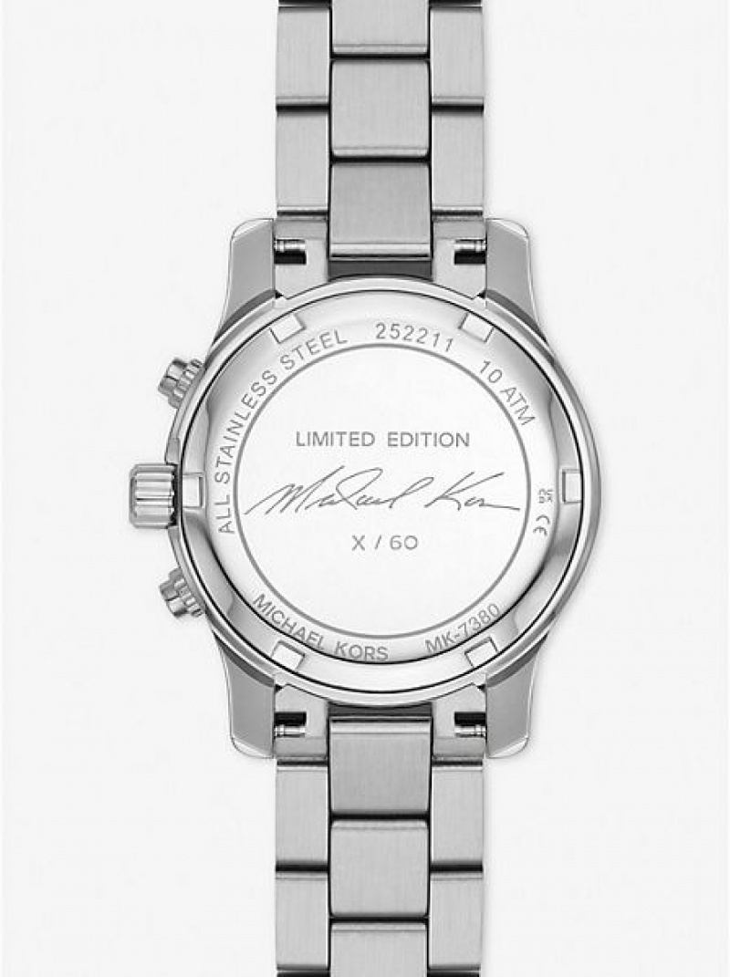 Relojes Michael Kors Limited-edition Runway Rhodium-plated Stainless Steel Wrap Mujer Plateadas | 03756HMFS