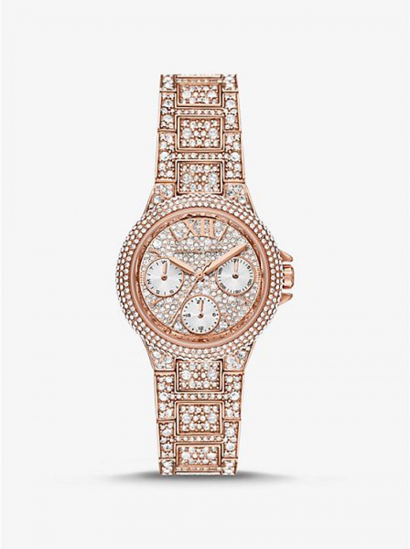 Relojes Michael Kors Mini Camille Pave Mujer Rosas Doradas | 21540CSGB