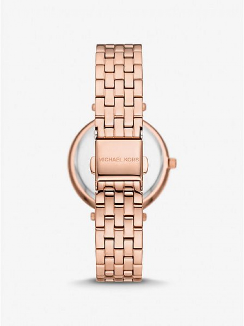 Relojes Michael Kors Mini Darci Pave Mujer Rosas Doradas | 72518TCZP