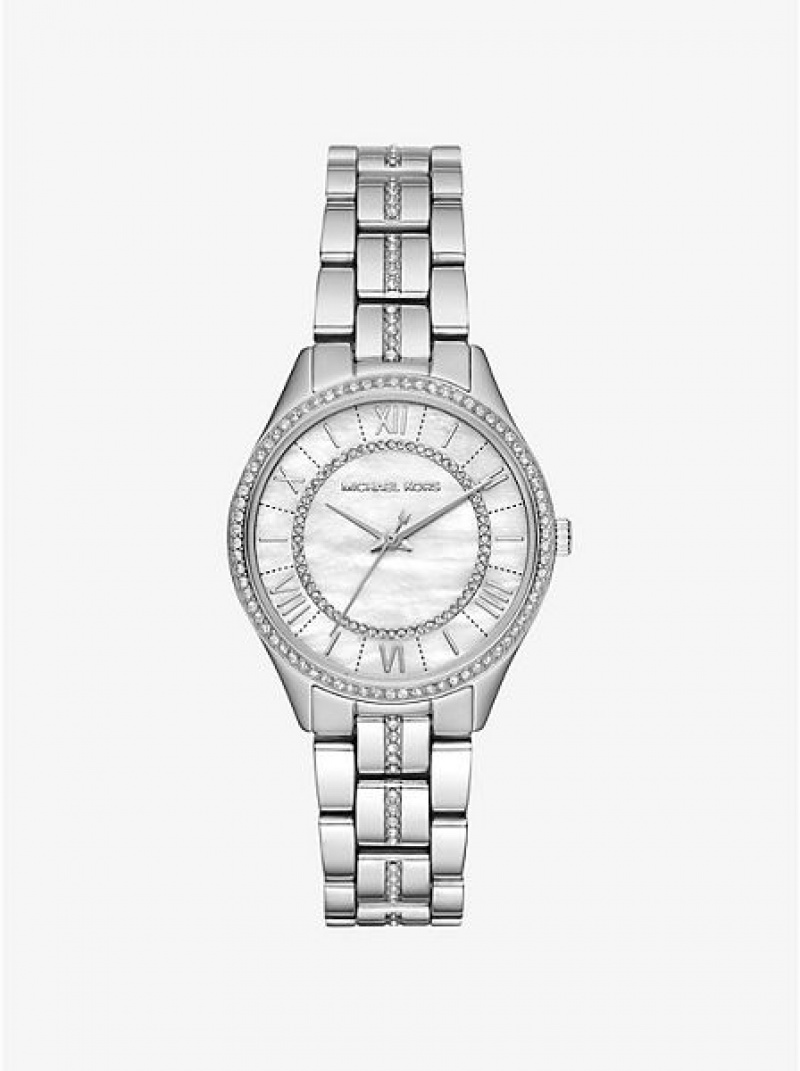 Relojes Michael Kors Mini Lauryn Pave Mujer Plateadas | 45217DLOK