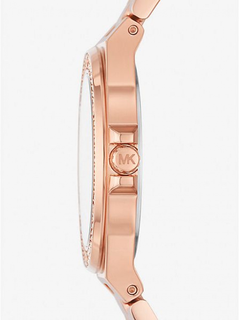 Relojes Michael Kors Mini Lennox Pave Mujer Rosas Doradas | 30564LMJG