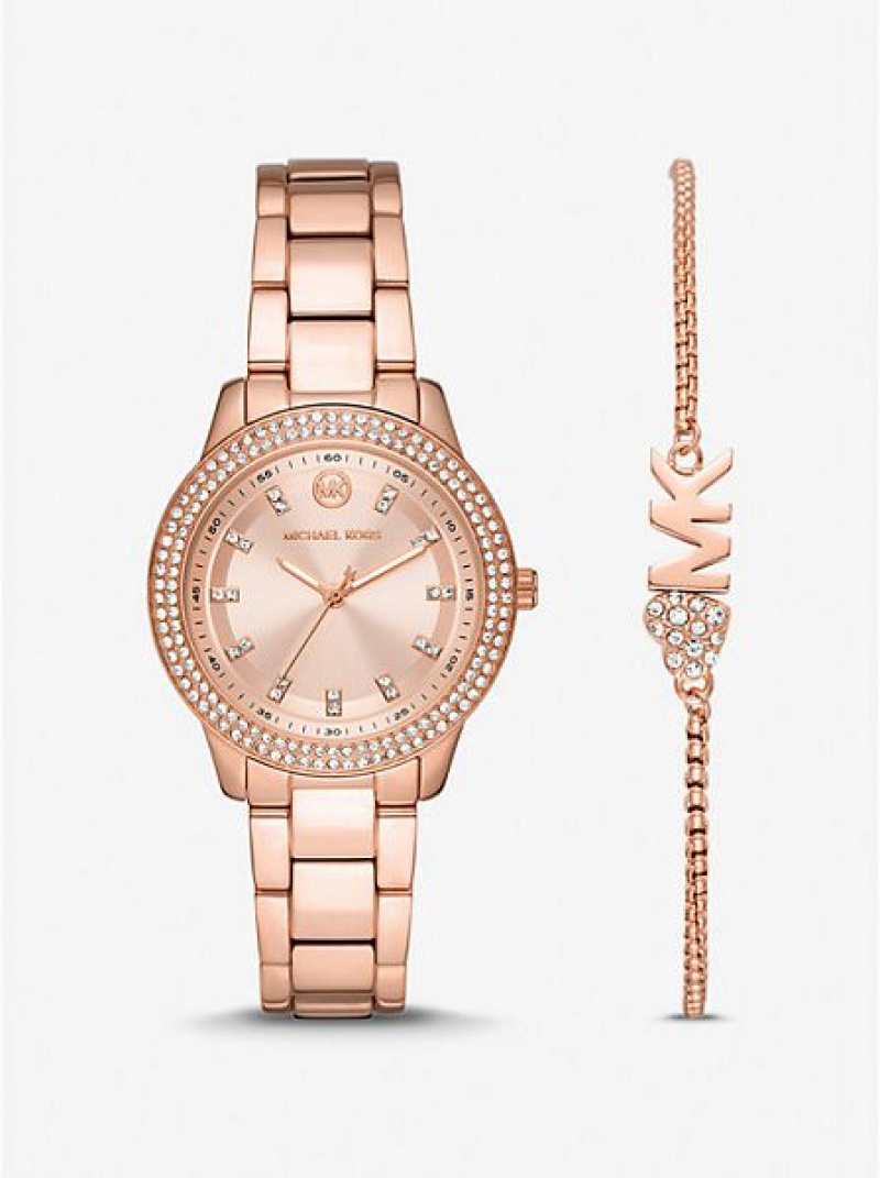 Relojes Michael Kors Mini Tibby Pave Mujer Rosas Doradas | 31704TWXH