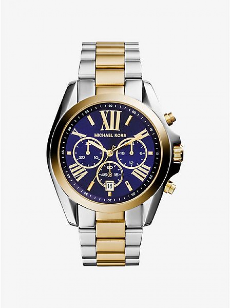 Relojes Michael Kors Oversized Bradshaw Hombre Plateadas Doradas | 29703WLQR