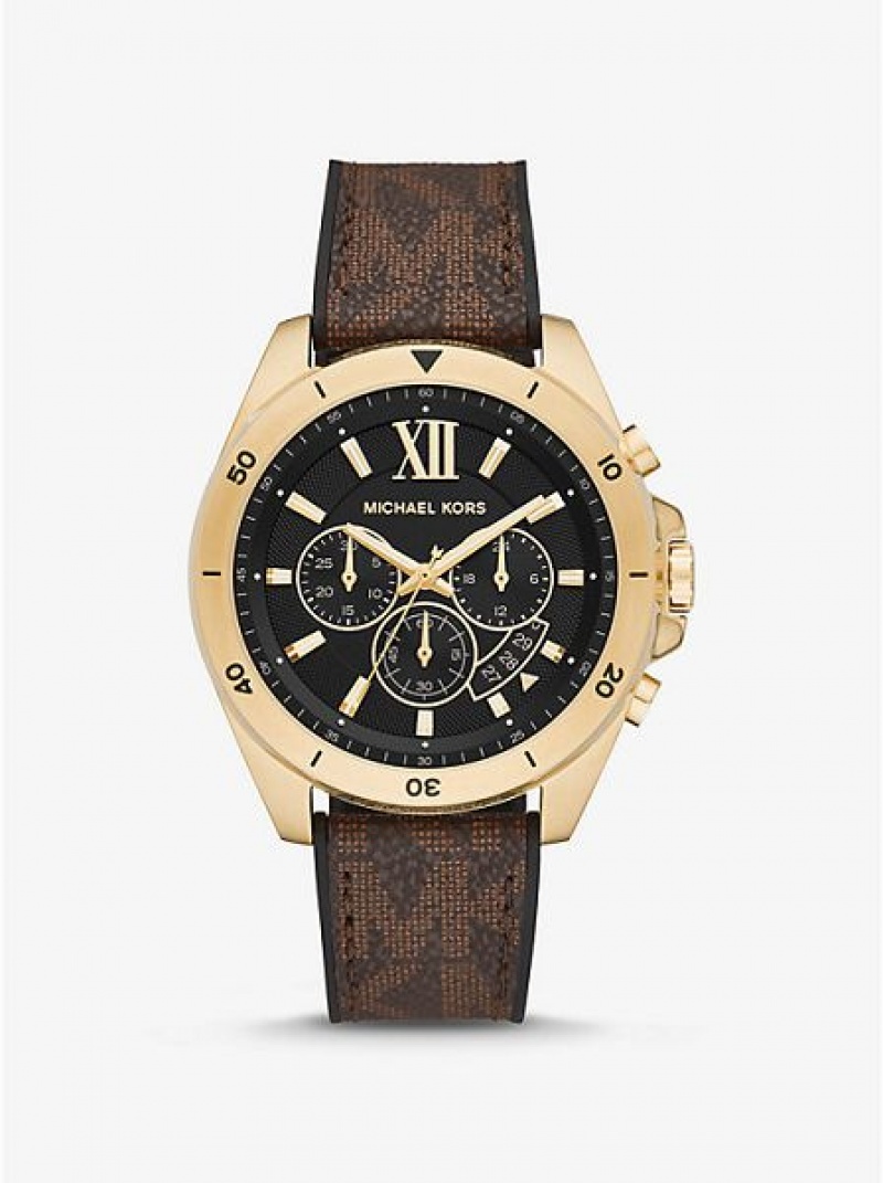 Relojes Michael Kors Oversized Brecken Logo Hombre Doradas | 29685BOUM