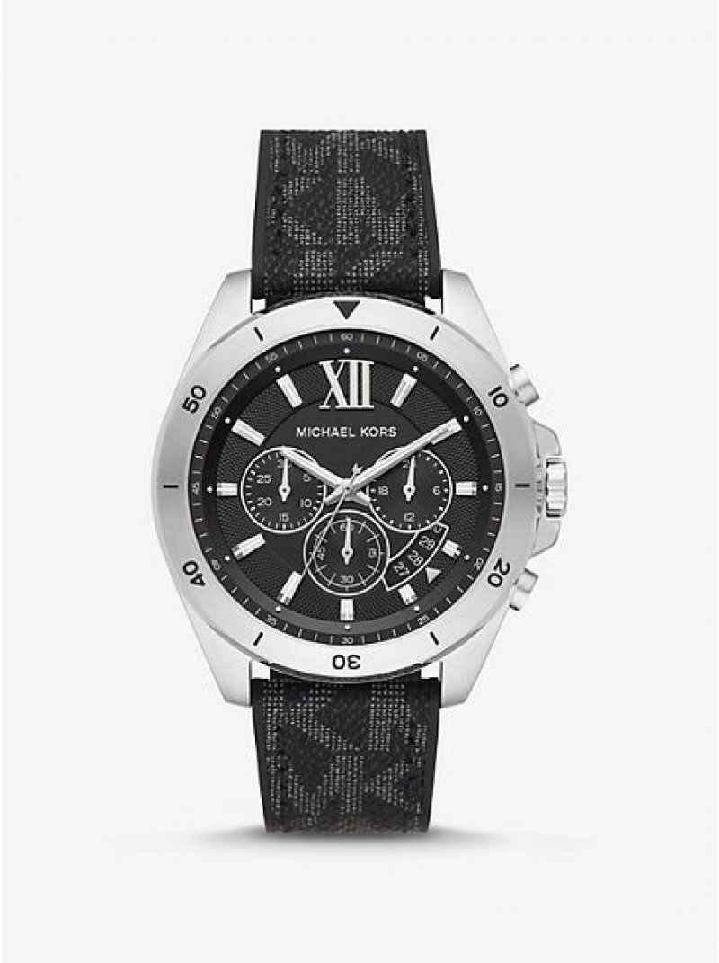 Relojes Michael Kors Oversized Brecken Logo And Hombre Plateadas | 05726CGZF