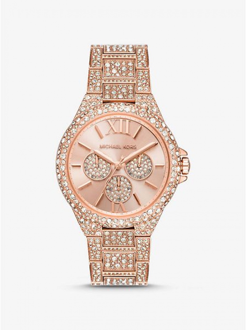 Relojes Michael Kors Oversized Camille Pave Mujer Rosas Doradas | 18529EMXG