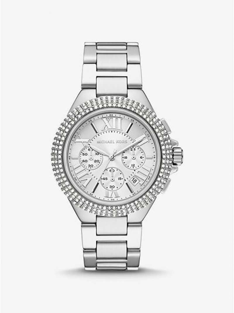 Relojes Michael Kors Oversized Camille Pave Mujer Plateadas | 51347VERQ