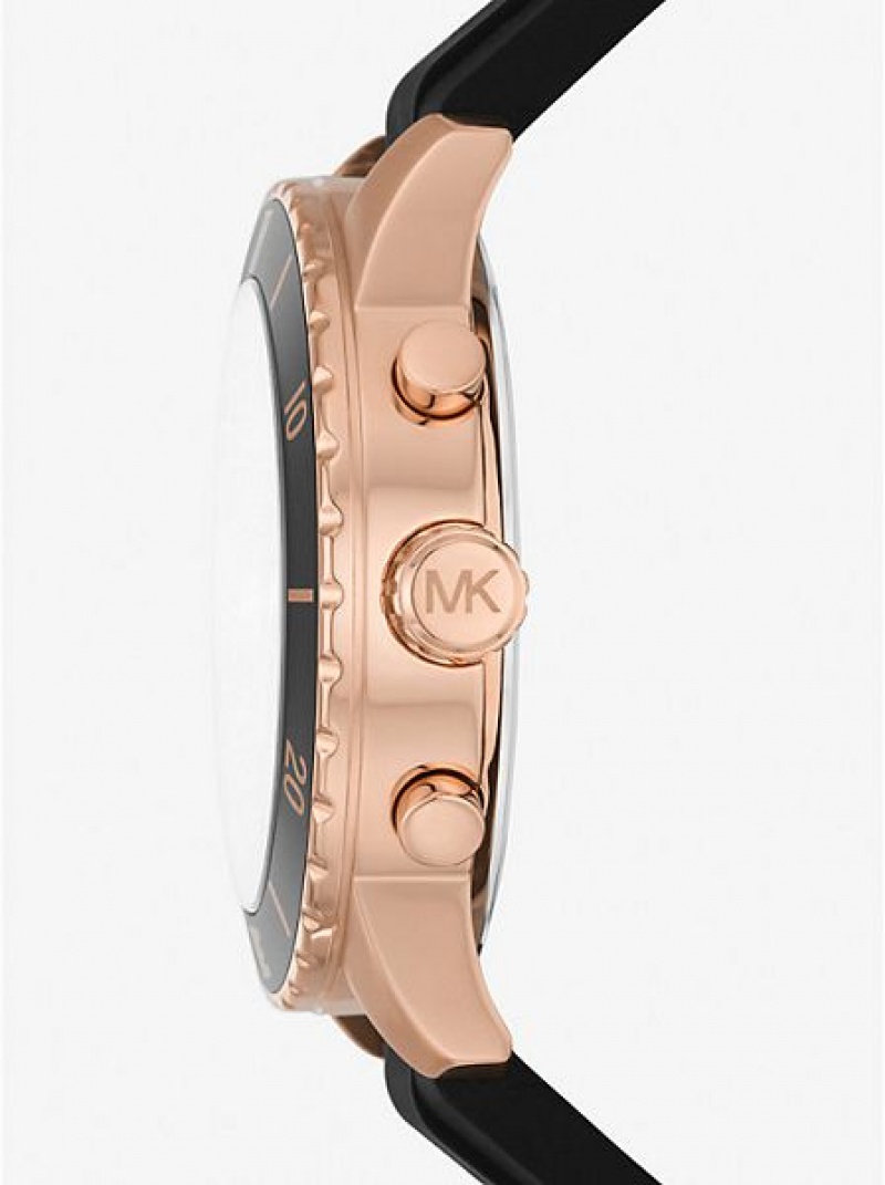 Relojes Michael Kors Oversized Cunningham And Silicona Hombre Rosas Doradas | 21807PVYK