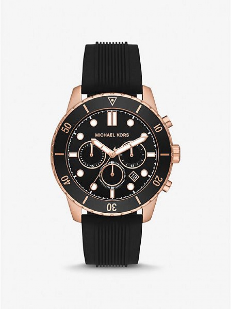 Relojes Michael Kors Oversized Cunningham And Silicona Hombre Rosas Doradas | 21807PVYK