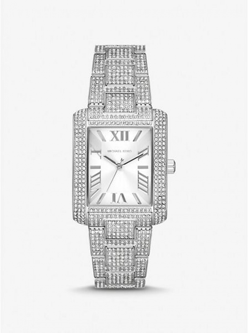 Relojes Michael Kors Oversized Emery Pave Mujer Plateadas | 84320OGLY