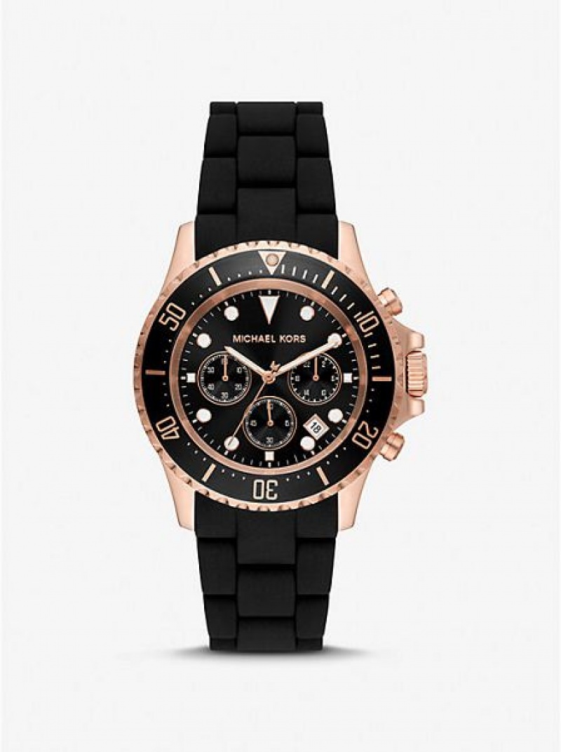 Relojes Michael Kors Oversized Everest And Silicona Mujer Rosas Doradas | 27803UDTZ