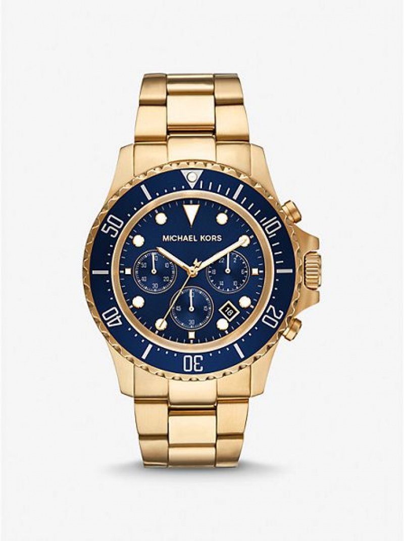 Relojes Michael Kors Oversized Everest Hombre Doradas | 64325ALQS