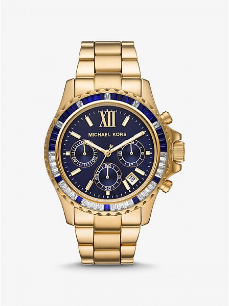 Relojes Michael Kors Oversized Everest Pave Mujer Doradas | 18536ZCNS