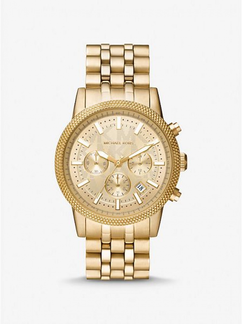 Relojes Michael Kors Oversized Hutton Hombre Doradas | 60498FPSH