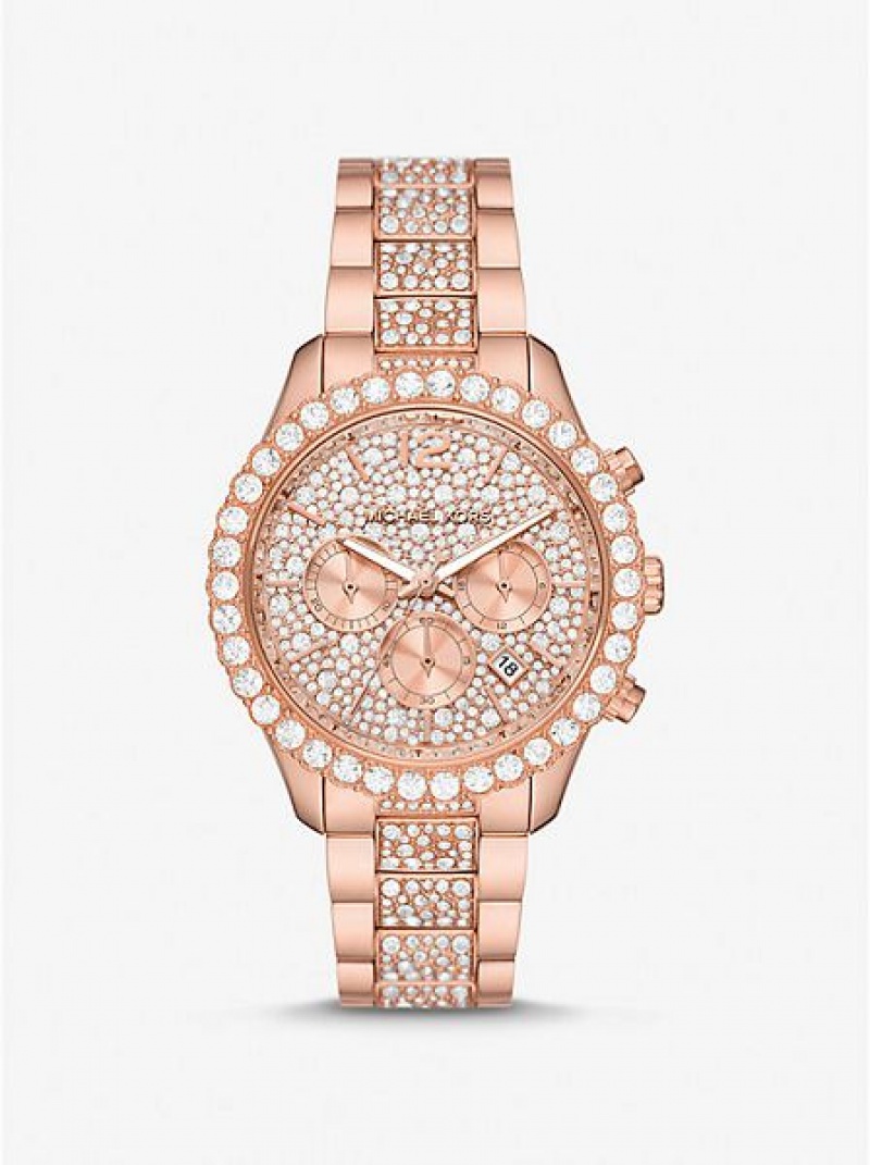 Relojes Michael Kors Oversized Layton Pave Mujer Rosas Doradas | 51649OSCX