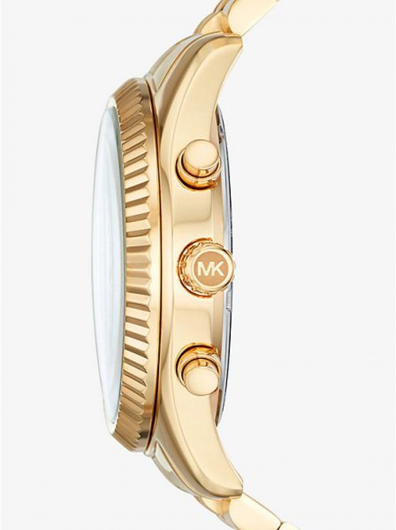 Relojes Michael Kors Oversized Lexington Hombre Doradas | 42358GEAR