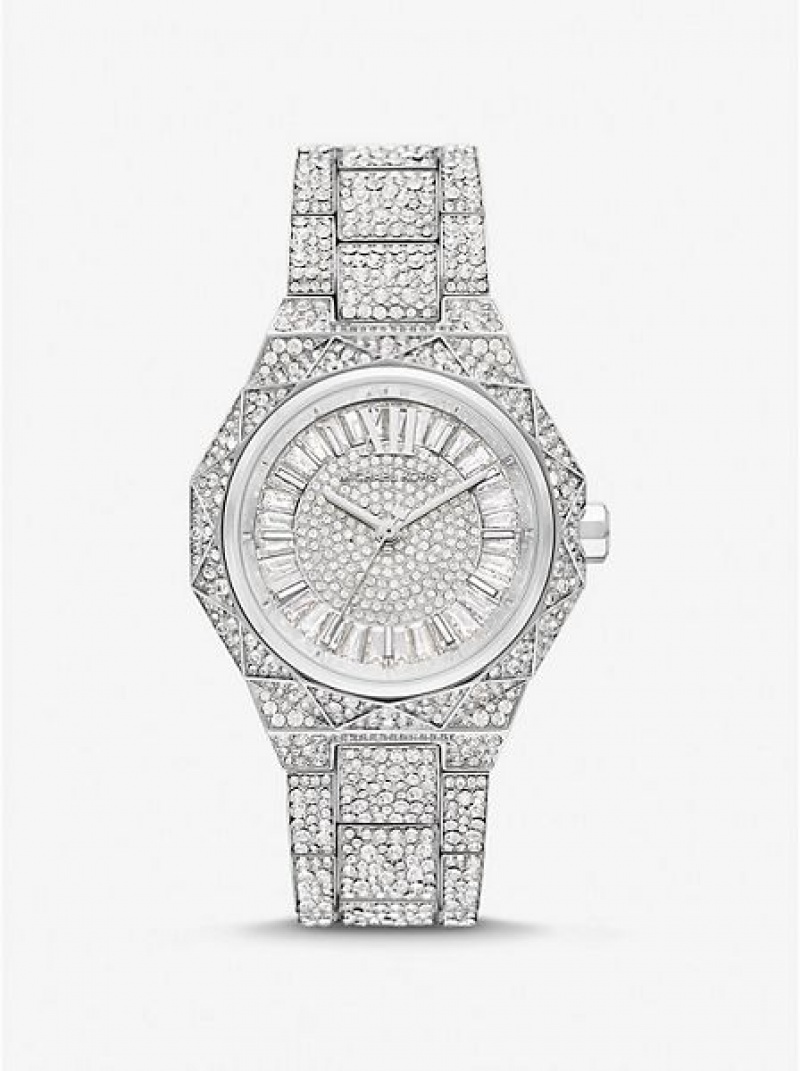 Relojes Michael Kors Oversized Raquel Pave Mujer Plateadas | 57184TKPZ