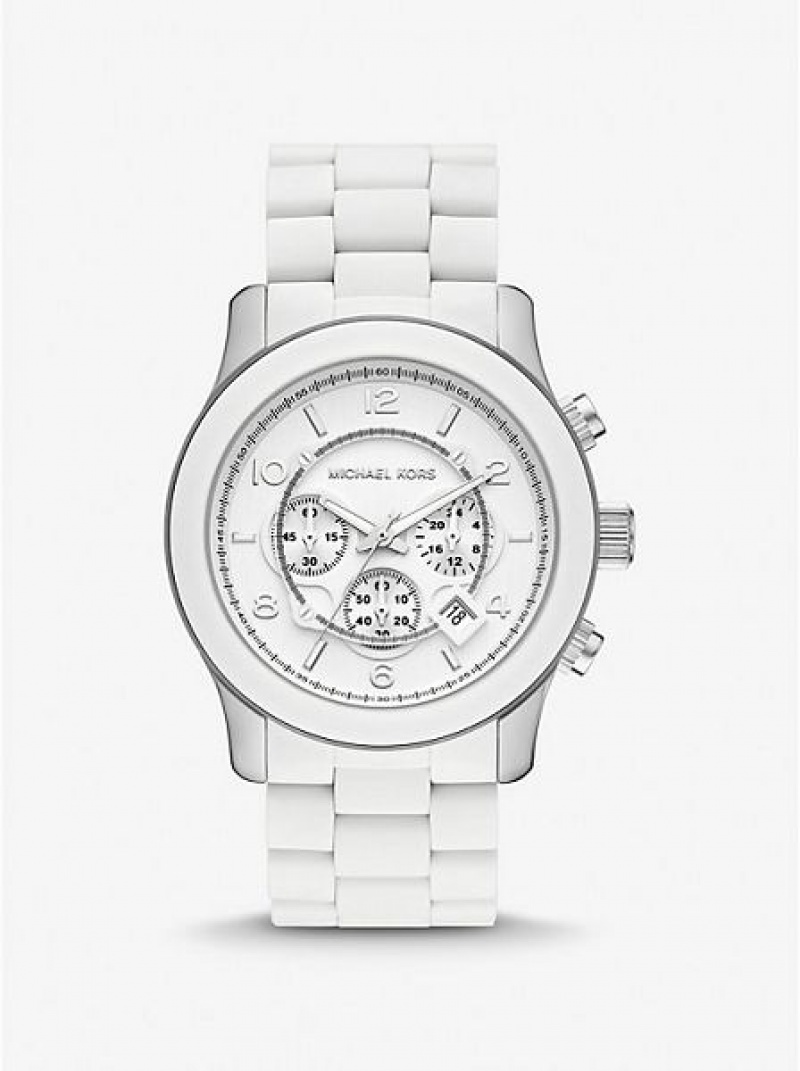 Relojes Michael Kors Oversized Runwa Hombre Blancas | 42659JSGU