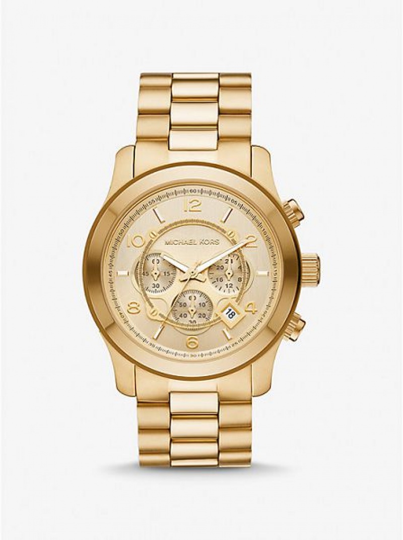 Relojes Michael Kors Oversized Runway Mujer Doradas | 38764EUDO