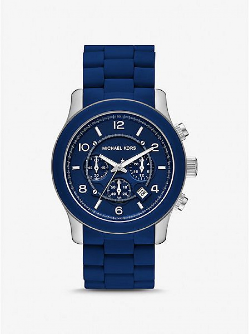 Relojes Michael Kors Oversized Runway Navy-tone Mujer Azul Marino | 39780HPKS