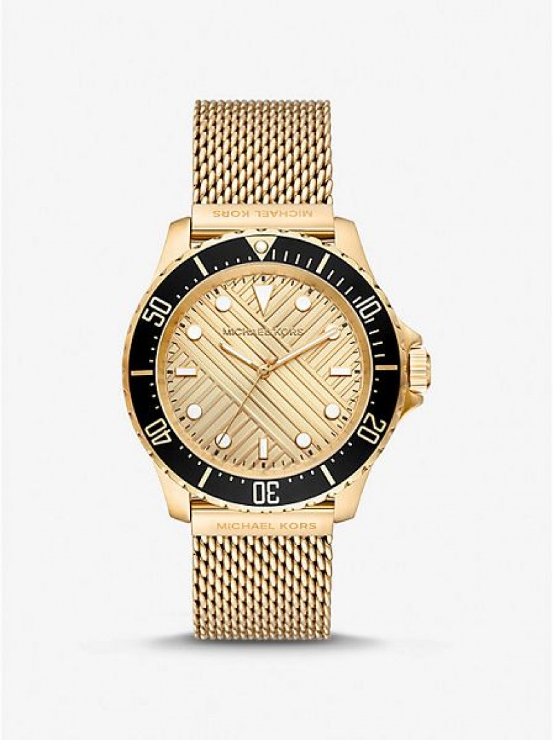 Relojes Michael Kors Oversized Slim Everest Mesh Hombre Doradas | 54973EIFG