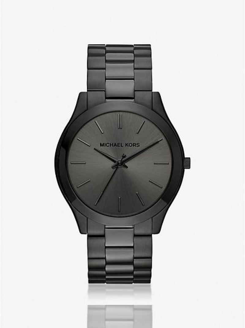 Relojes Michael Kors Oversized Slim Runway Hombre Negras | 43862STIE