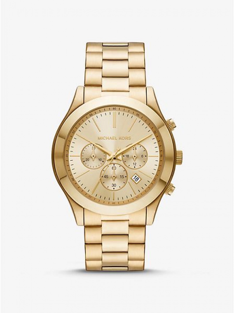 Relojes Michael Kors Oversized Slim Runway Mujer Doradas | 52407IQFN