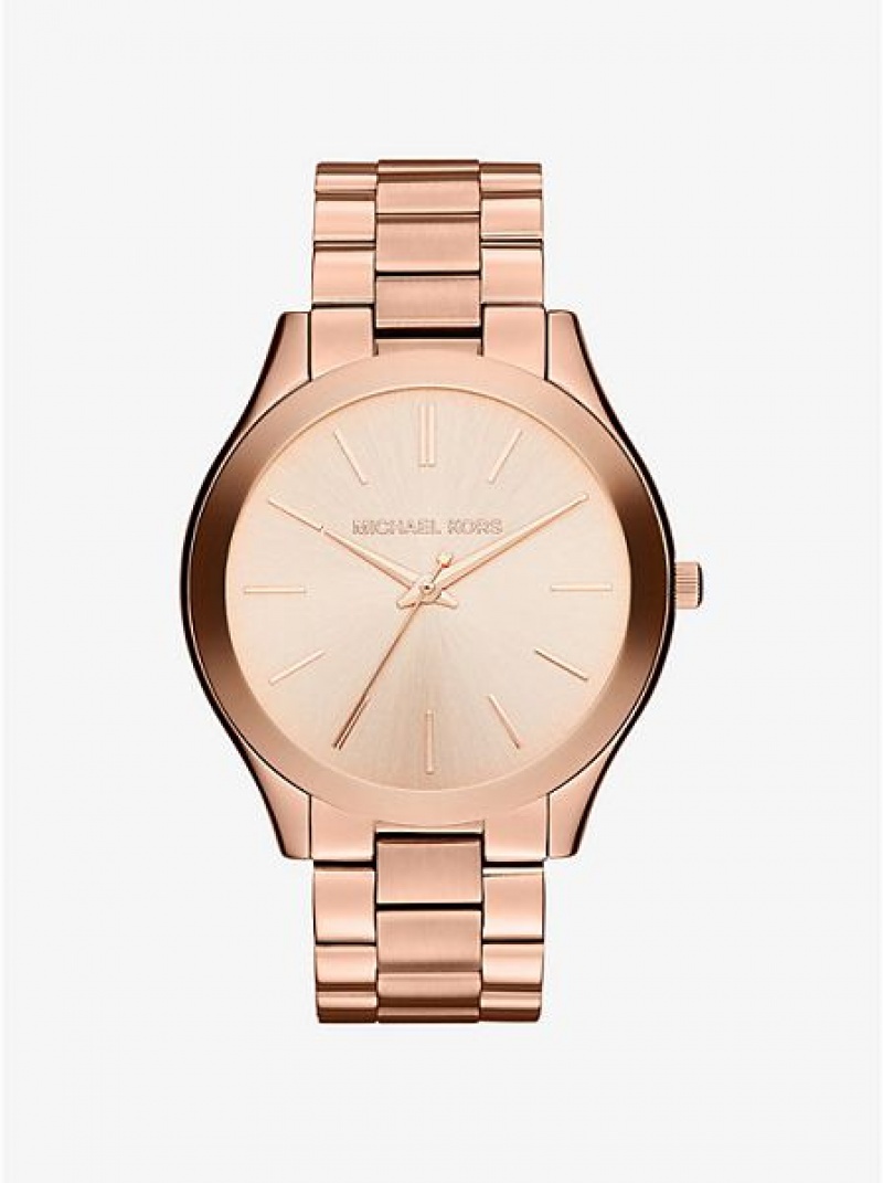 Relojes Michael Kors Oversized Slim Runway Mujer Rosas Doradas | 97321UAKL