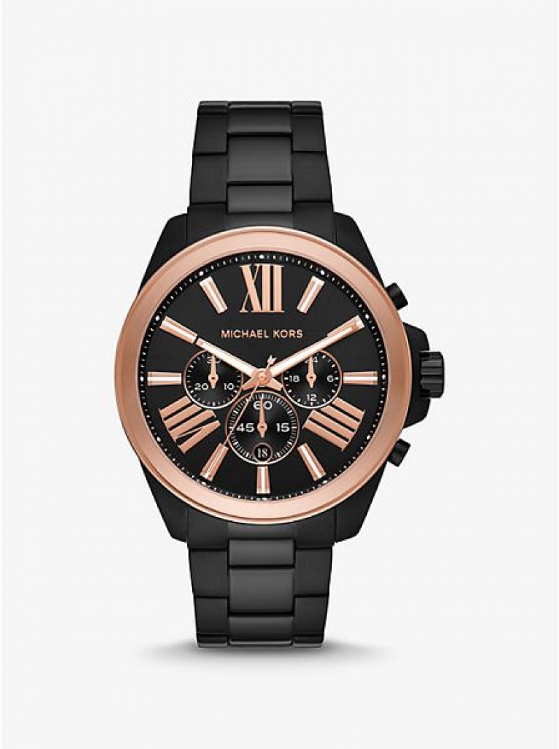 Relojes Michael Kors Oversized Wren Hombre Negras Rosas | 08745BTCX