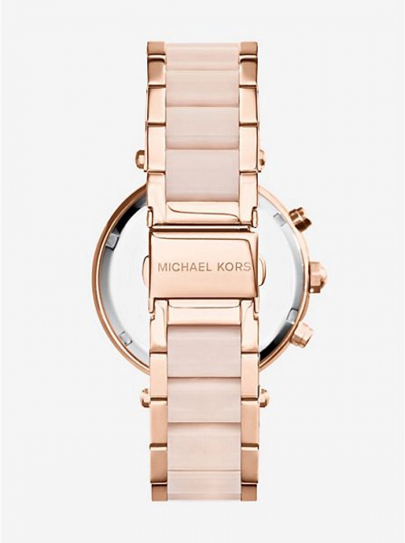 Relojes Michael Kors Parker Blush Acetate Mujer Rosas Doradas | 85147TPBQ