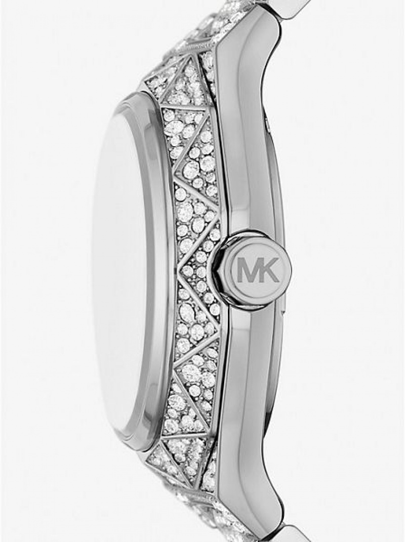 Relojes Michael Kors Pride Limited-edition Oversized Raquel Rainbow Pave Mujer Plateadas | 27450KIOT